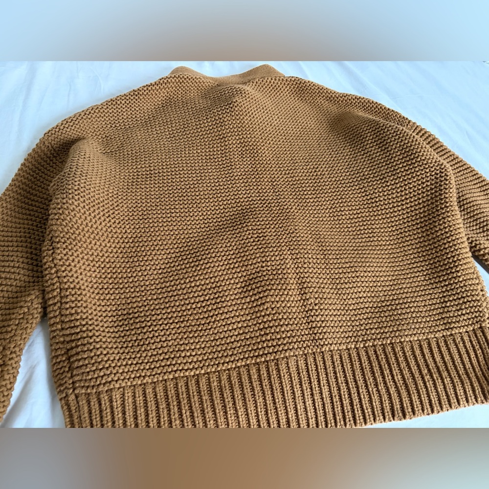 Alex Mill 100% cotton golden khaki brown Nico sweater cardigan sz S - Picture 4 of 12